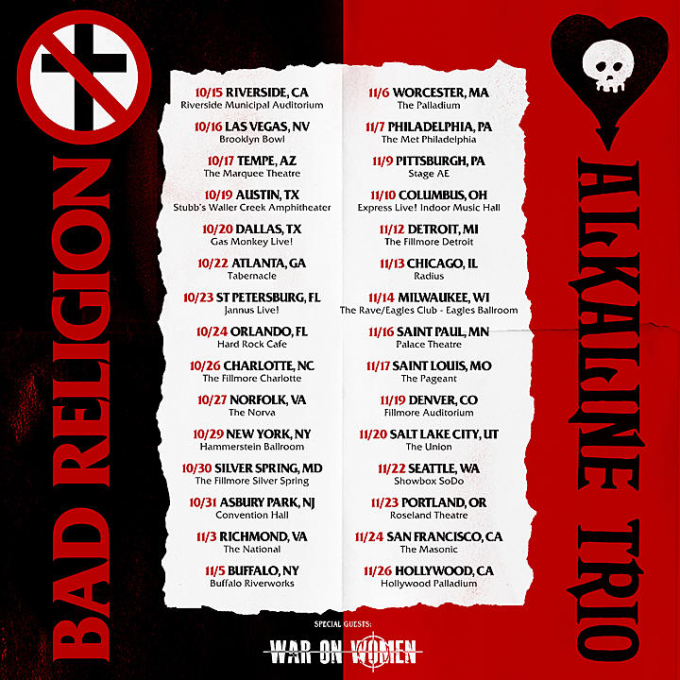 Bad Religion & Alkaline Trio at Roseland Theater